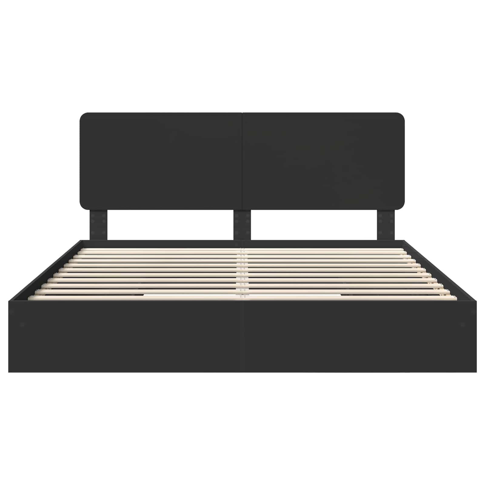 Seng med Oppbevaring Svart 200 x 200 cm Konstruert tre