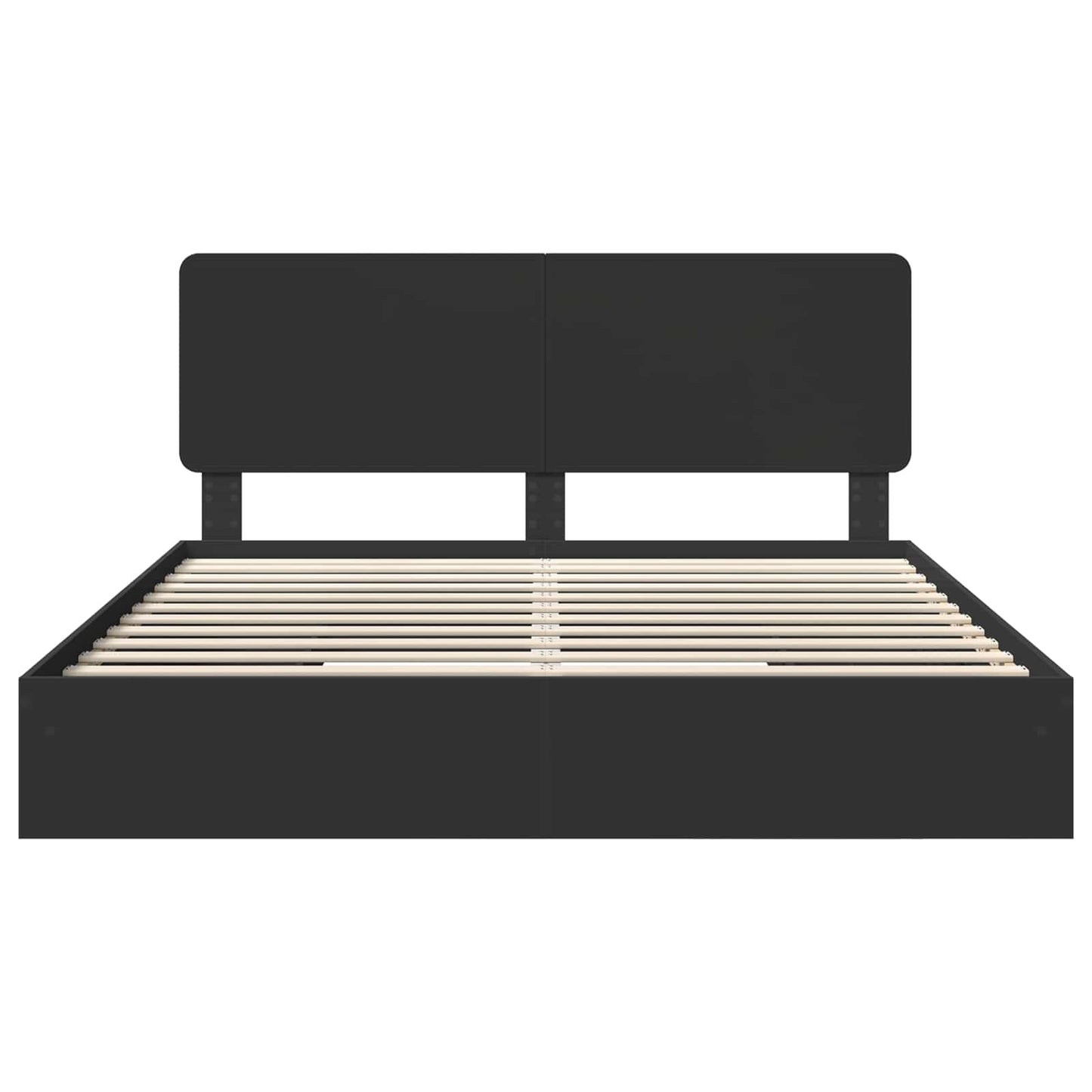 Seng med Oppbevaring Svart 200 x 200 cm Konstruert tre