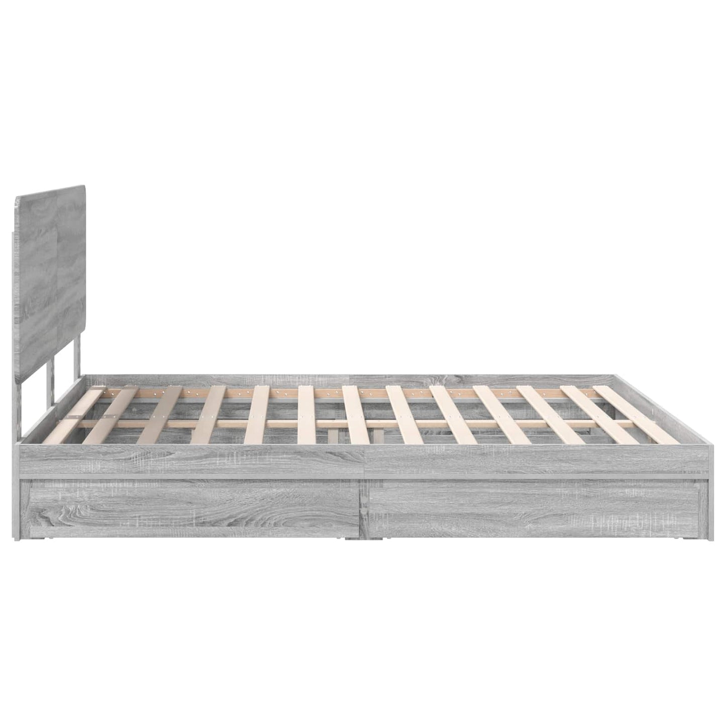 Seng med Oppbevaring Grå Sonoma 180 x 200 cm Konstruert tre