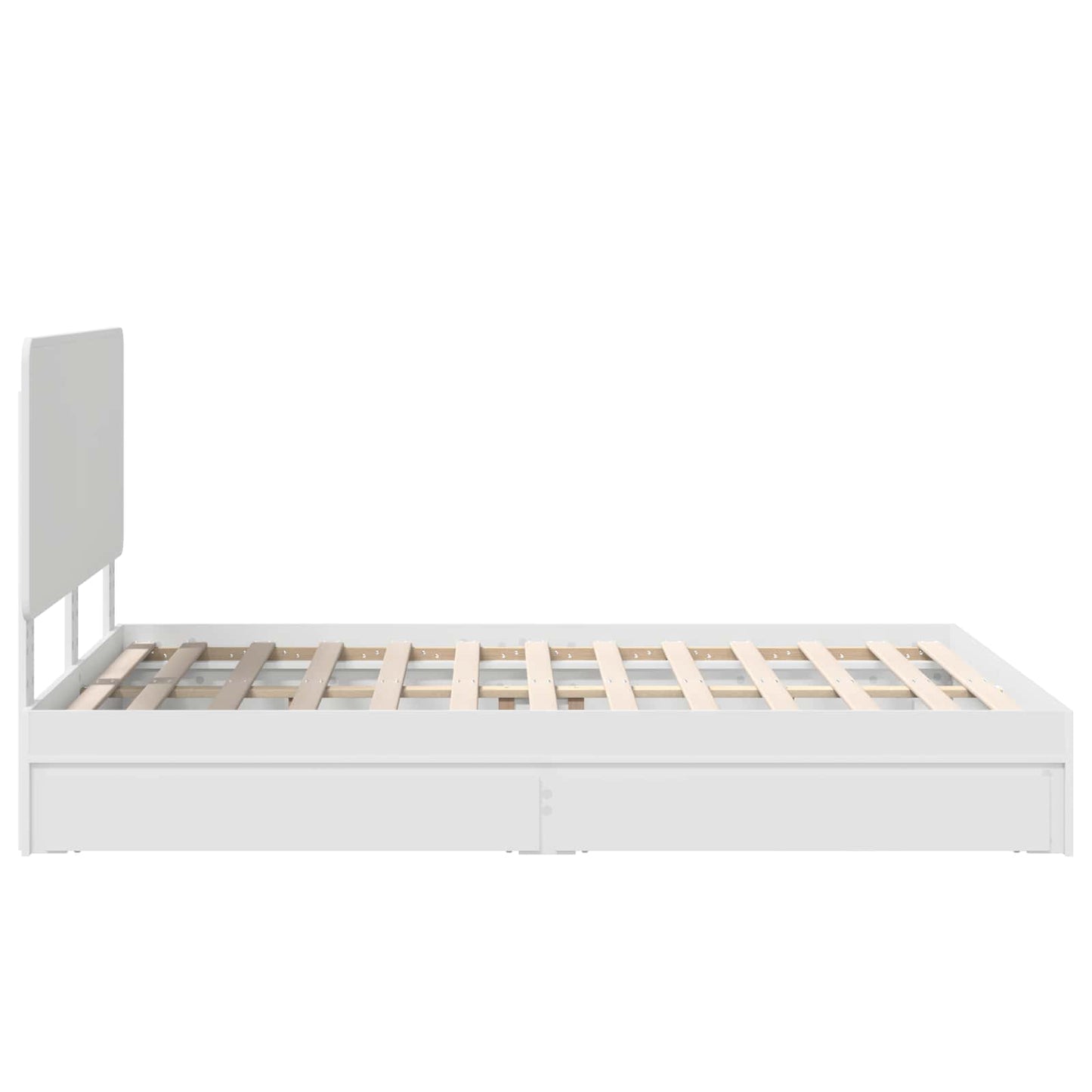 Seng med Oppbevaring med skuff Hvit 160 x 200 cm Konstruert tre