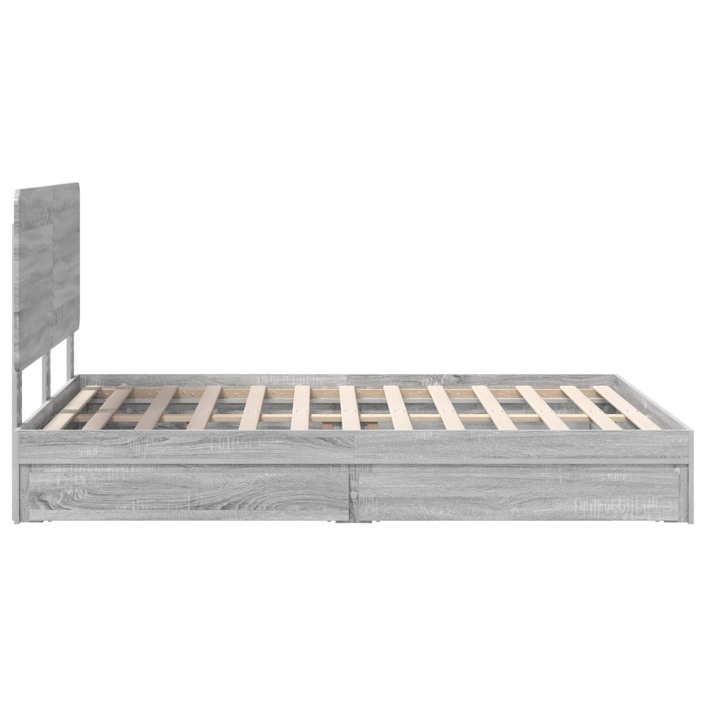 Seng med Oppbevaring Grå Sonoma 160 x 200 cm Konstruert tre