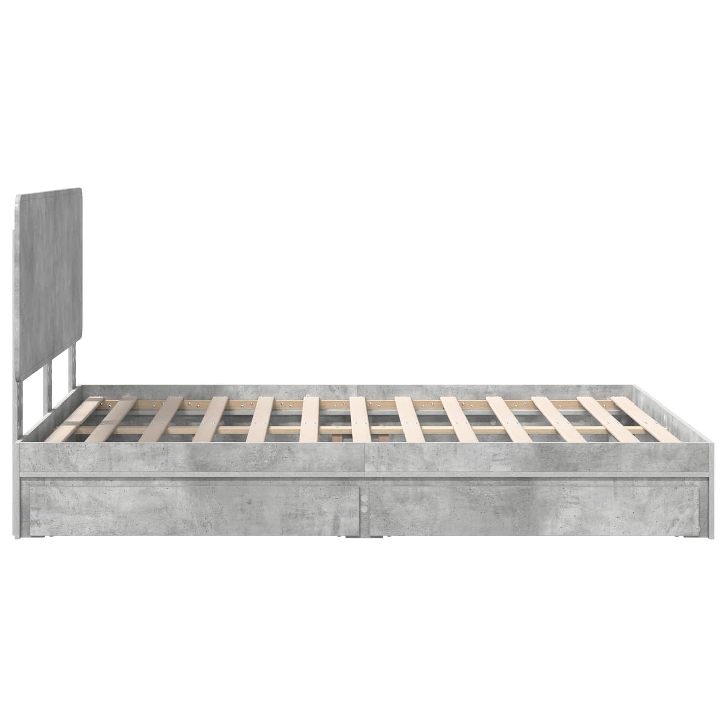 Seng med Oppbevaring Betonggrå 150 x 200 cm Konstruert tre