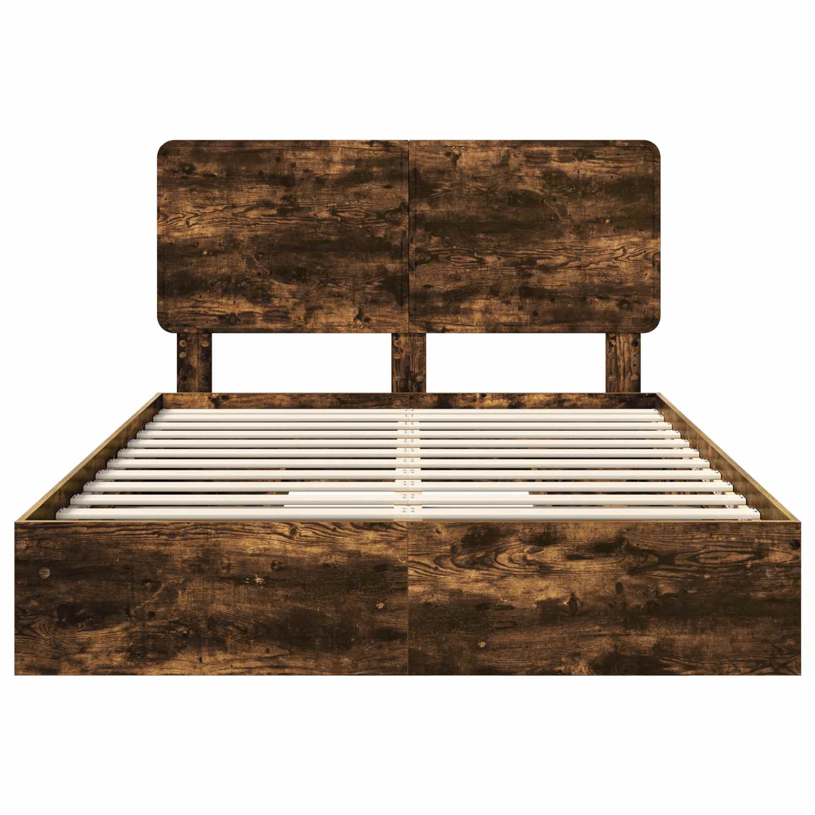 Seng med Oppbevaring Røkt eik 140 x 200 cm Konstruert tre