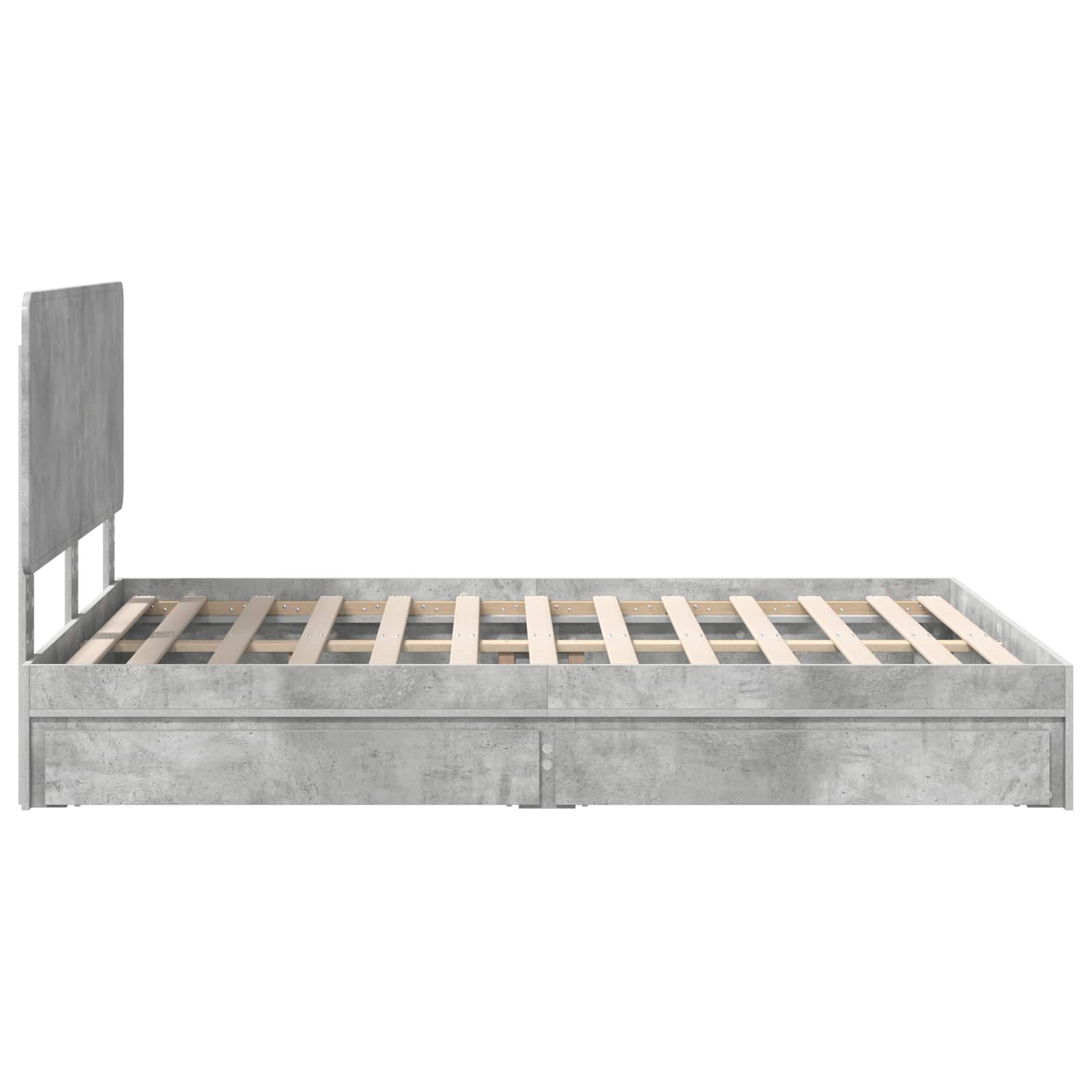 Seng med Oppbevaring Betonggrå 140 x 190 cm Konstruert tre