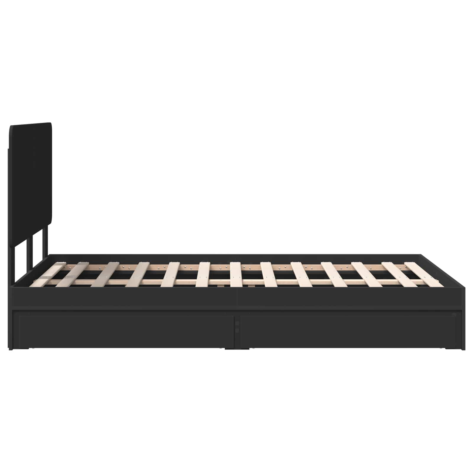 Seng med Oppbevaring Svart 135 x 190 cm Konstruert tre