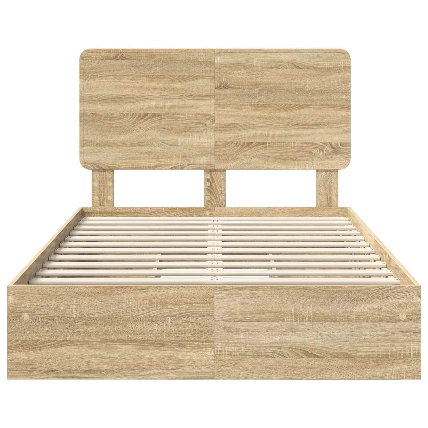 Seng med Oppbevaring Sonoma eik 135 x 190 cm Konstruert tre