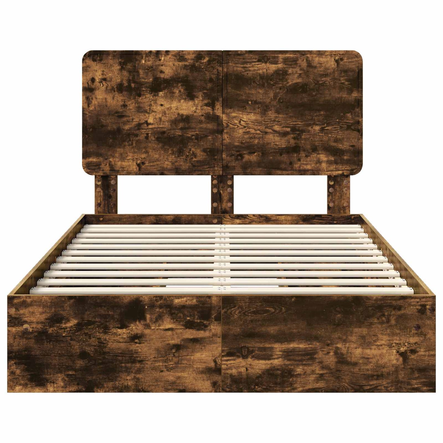 Seng med Oppbevaring Røkt eik 135 x 190 cm Konstruert tre