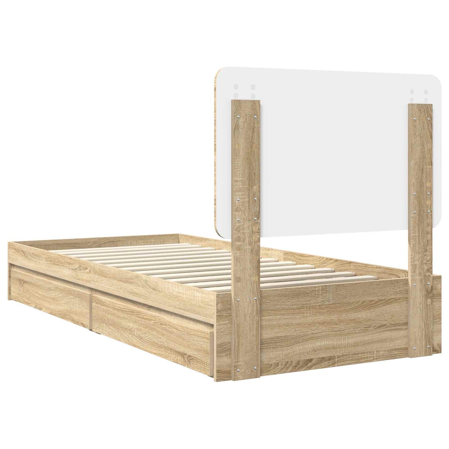 Seng med Oppbevaring Sonoma eik 90 x 200 cm Konstruert tre