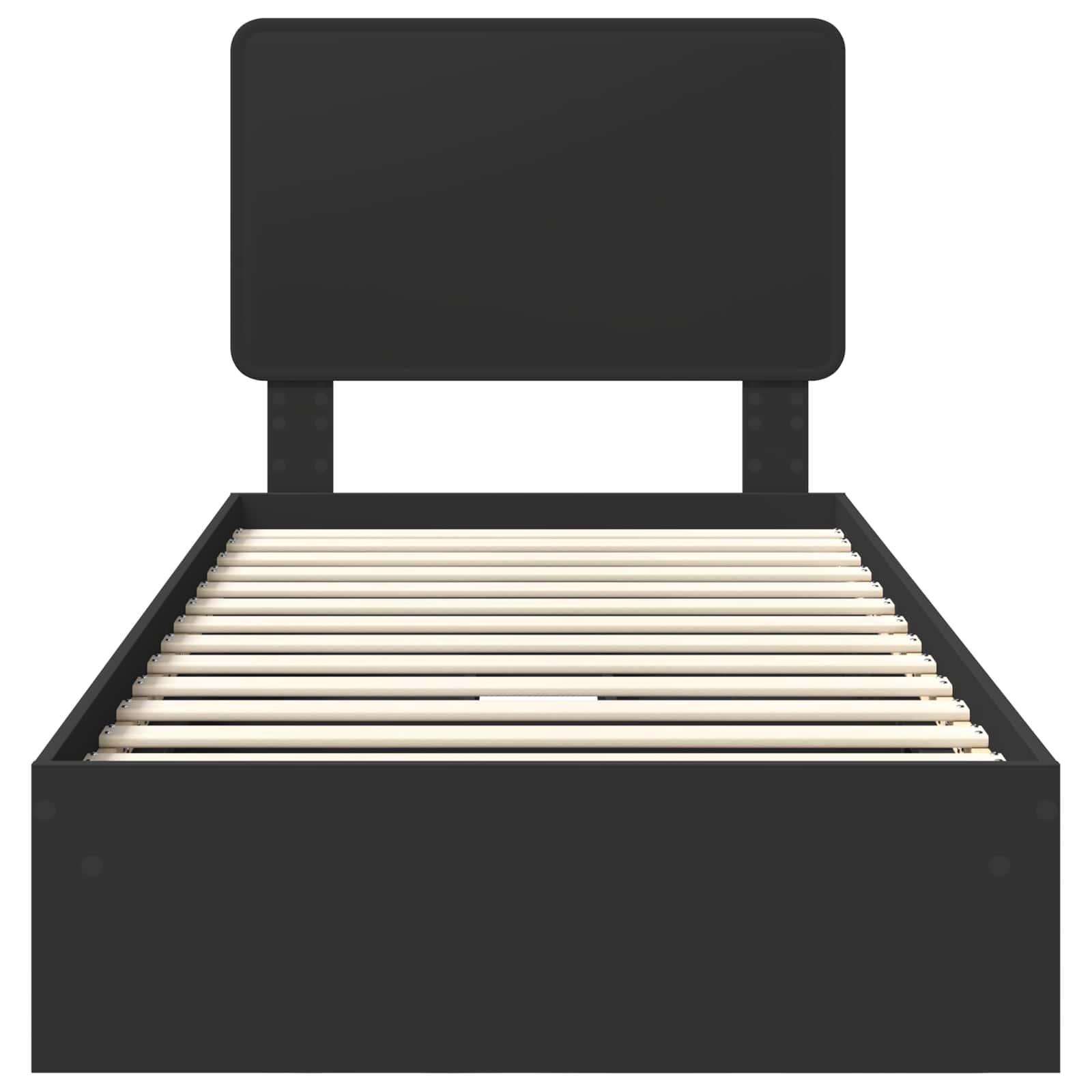 Seng med Oppbevaring med skuff Svart 90 x 190 cm Konstruert tre