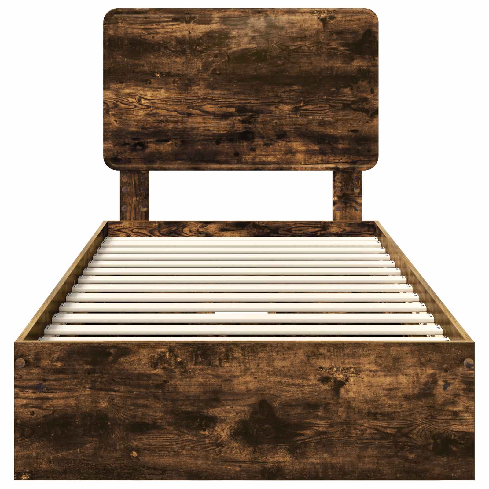 Seng med Oppbevaring Røkt eik 75 x 190 cm Konstruert tre