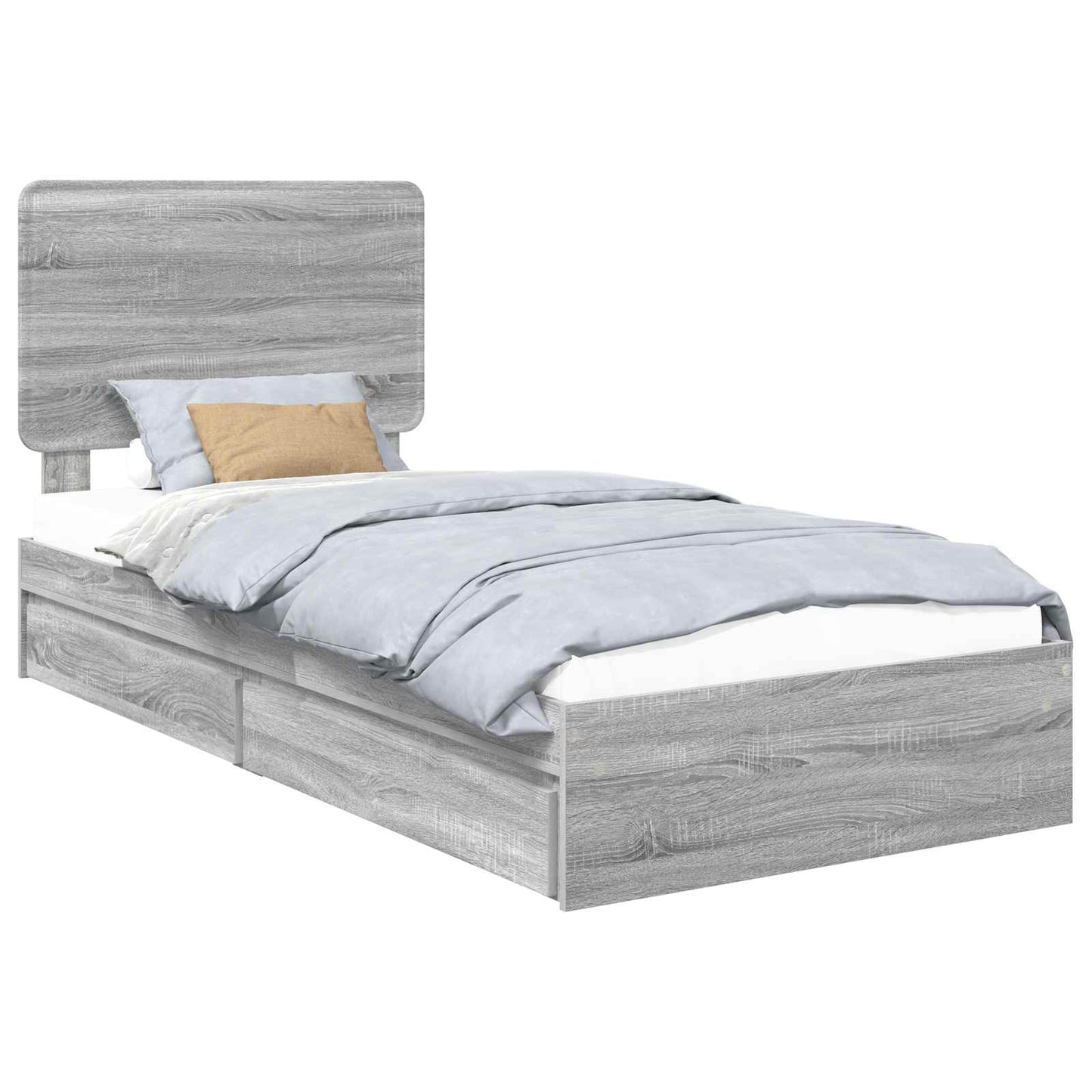 Seng med Oppbevaring Grå Sonoma 75 x 190 cm Konstruert tre