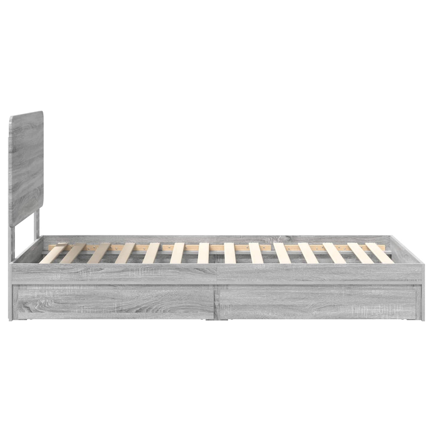 Seng med Oppbevaring Grå Sonoma 75 x 190 cm Konstruert tre