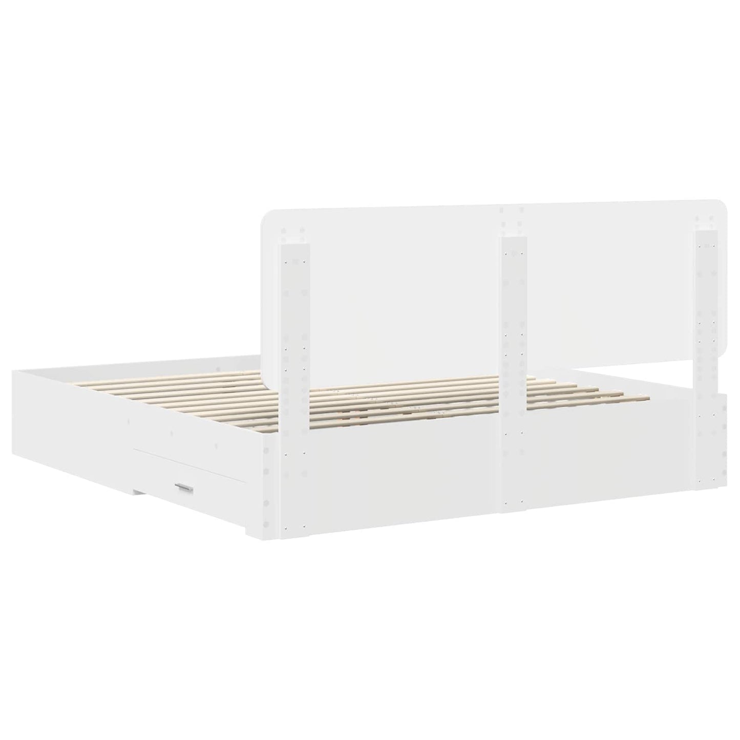 Sengestamme med hodegjerde Hvit 180 x 200 cm Konstruert tre