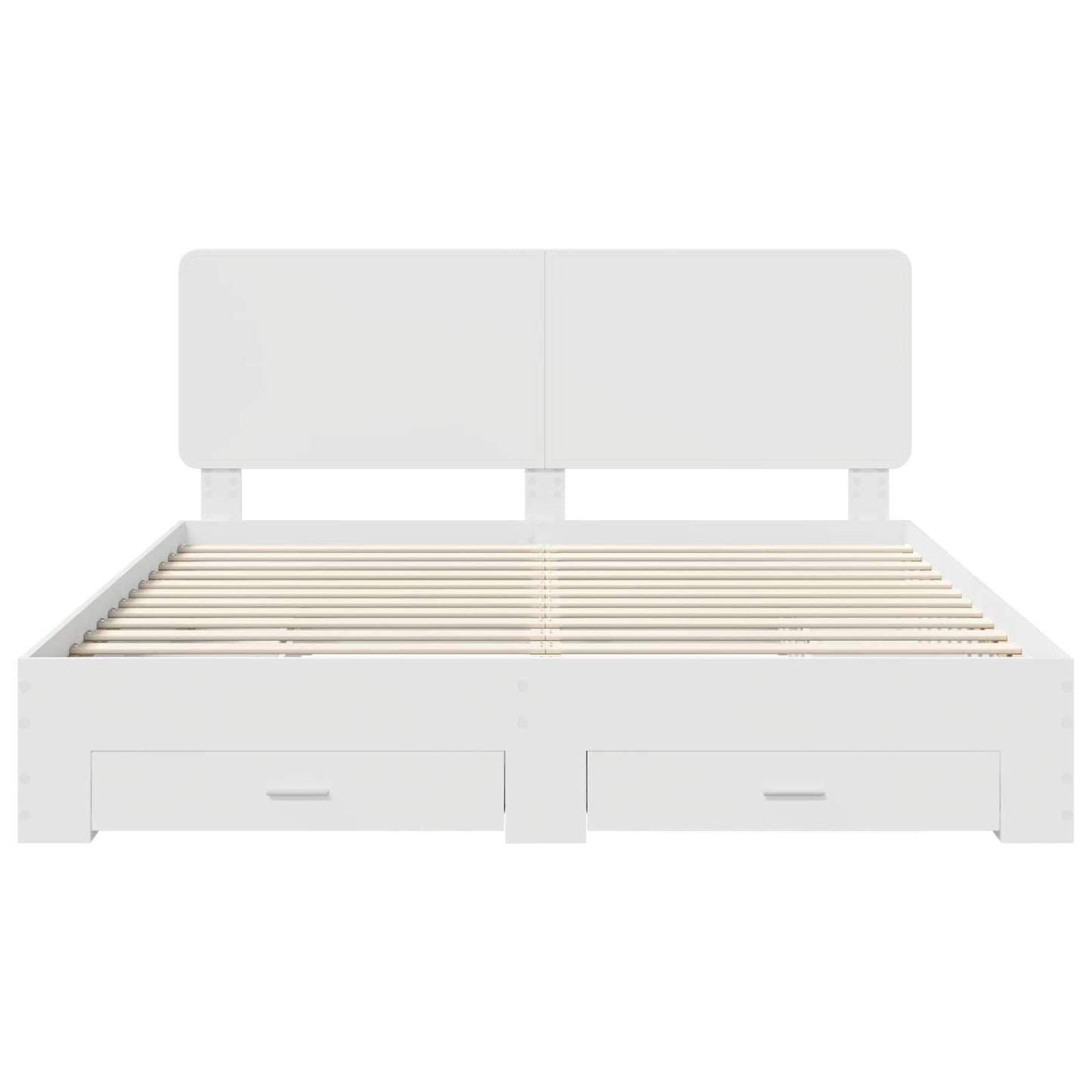 Sengestamme med hodegjerde Hvit 180 x 200 cm Konstruert tre