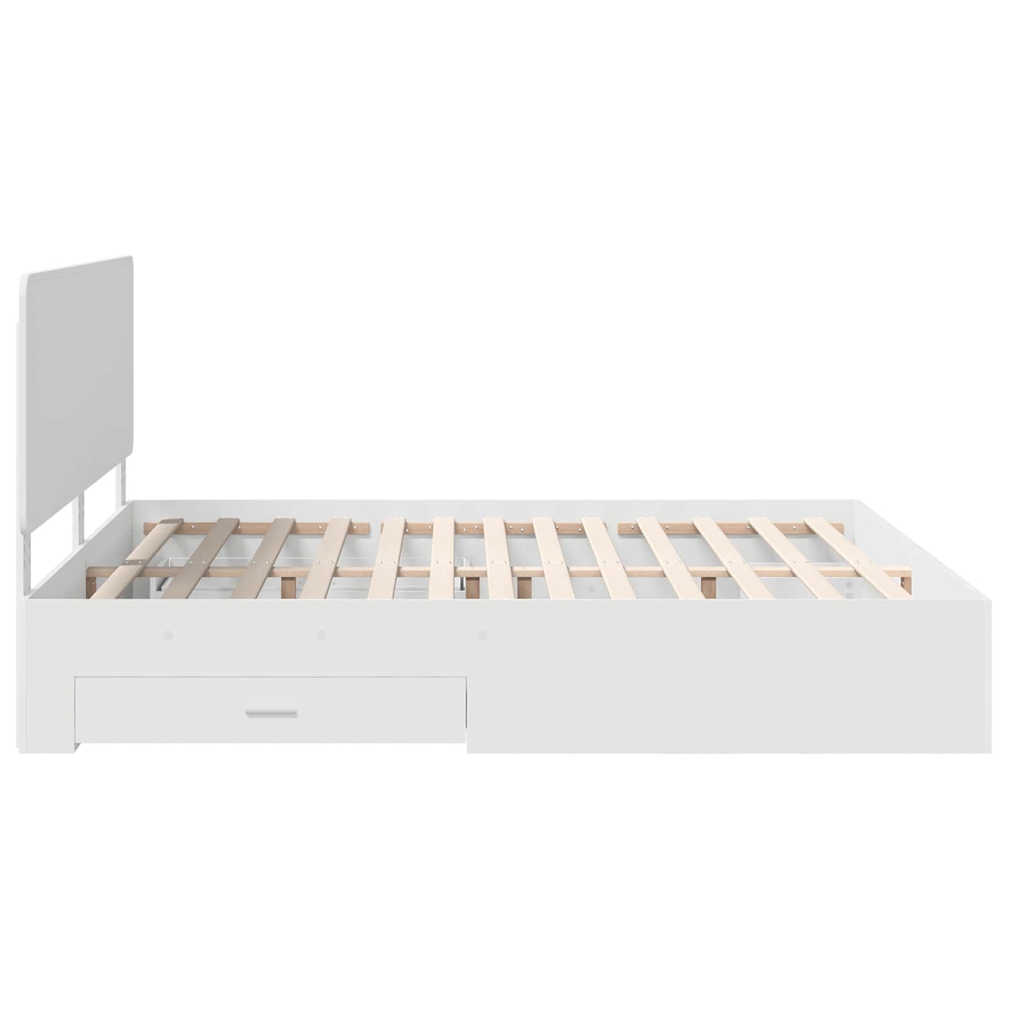 Sengestamme med hodegjerde Hvit 180 x 200 cm Konstruert tre