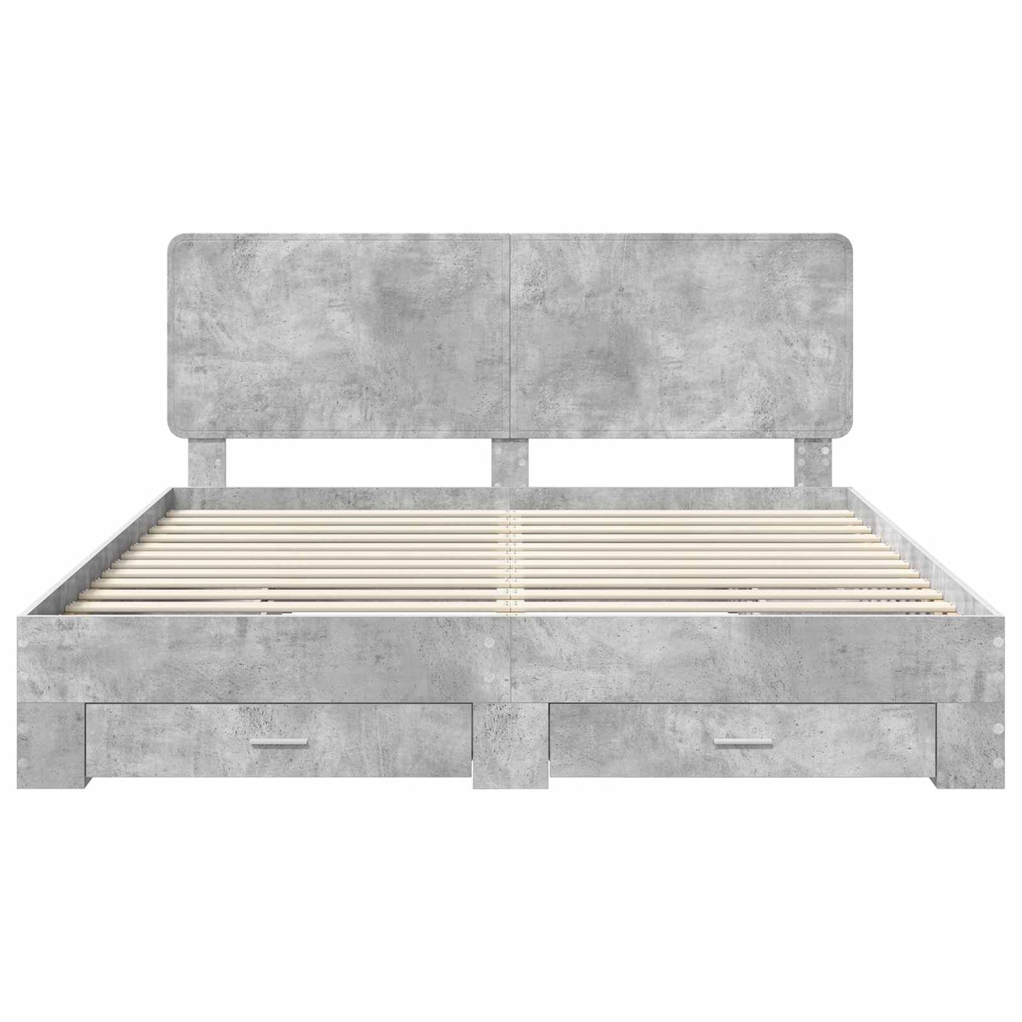 Sengestamme med skuff Betonggrå 180 x 200 cm Konstruert tre