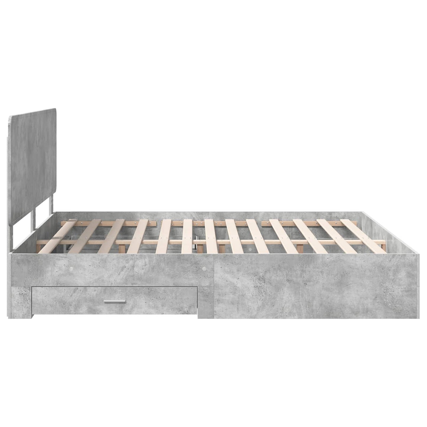 Sengestamme med skuff Betonggrå 180 x 200 cm Konstruert tre