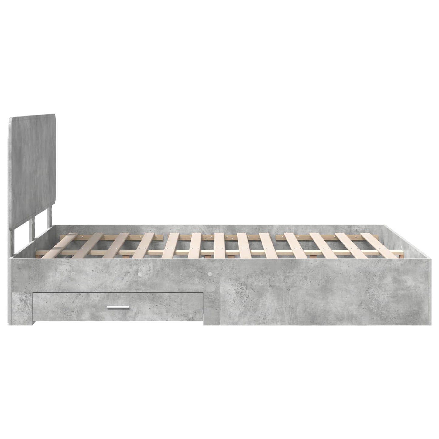 Sengestamme med skuff Betonggrå 160 x 200 cm Konstruert tre