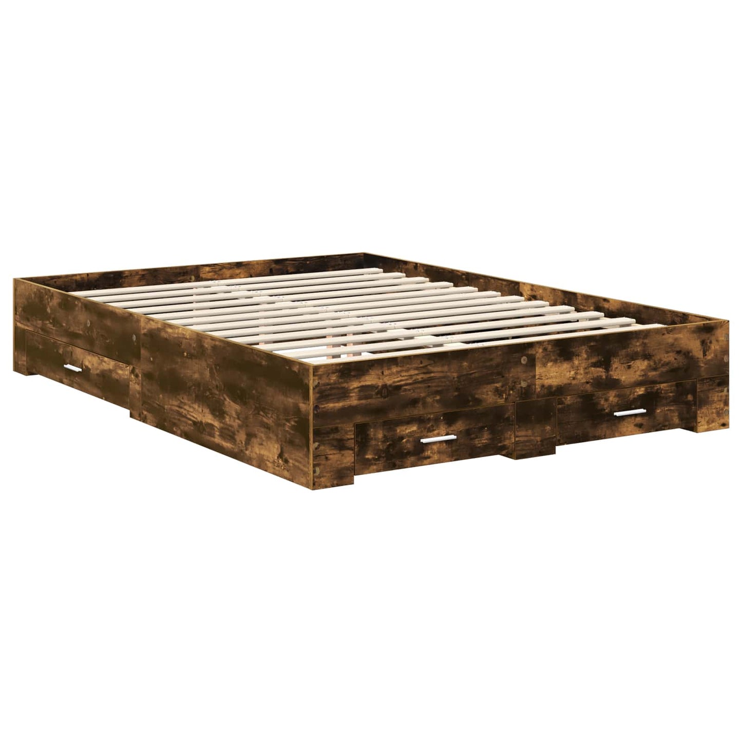 Sengestamme med hodegjerde Røkt eik 150 x 200 cm Konstruert tre