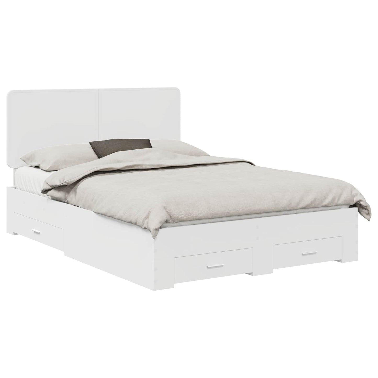 Sengestamme med hodegjerde Hvit 140 x 200 cm Konstruert tre