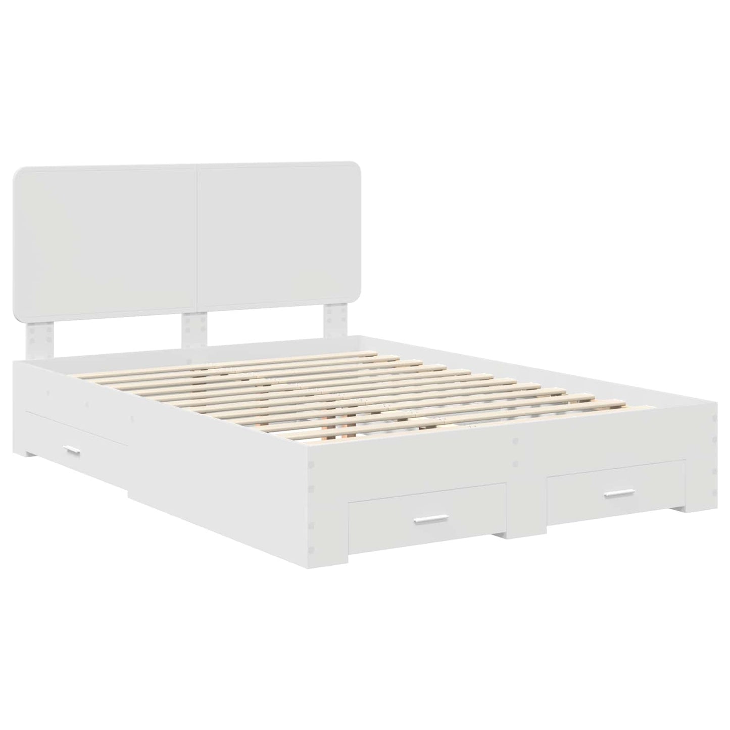Sengestamme med hodegjerde Hvit 140 x 200 cm Konstruert tre