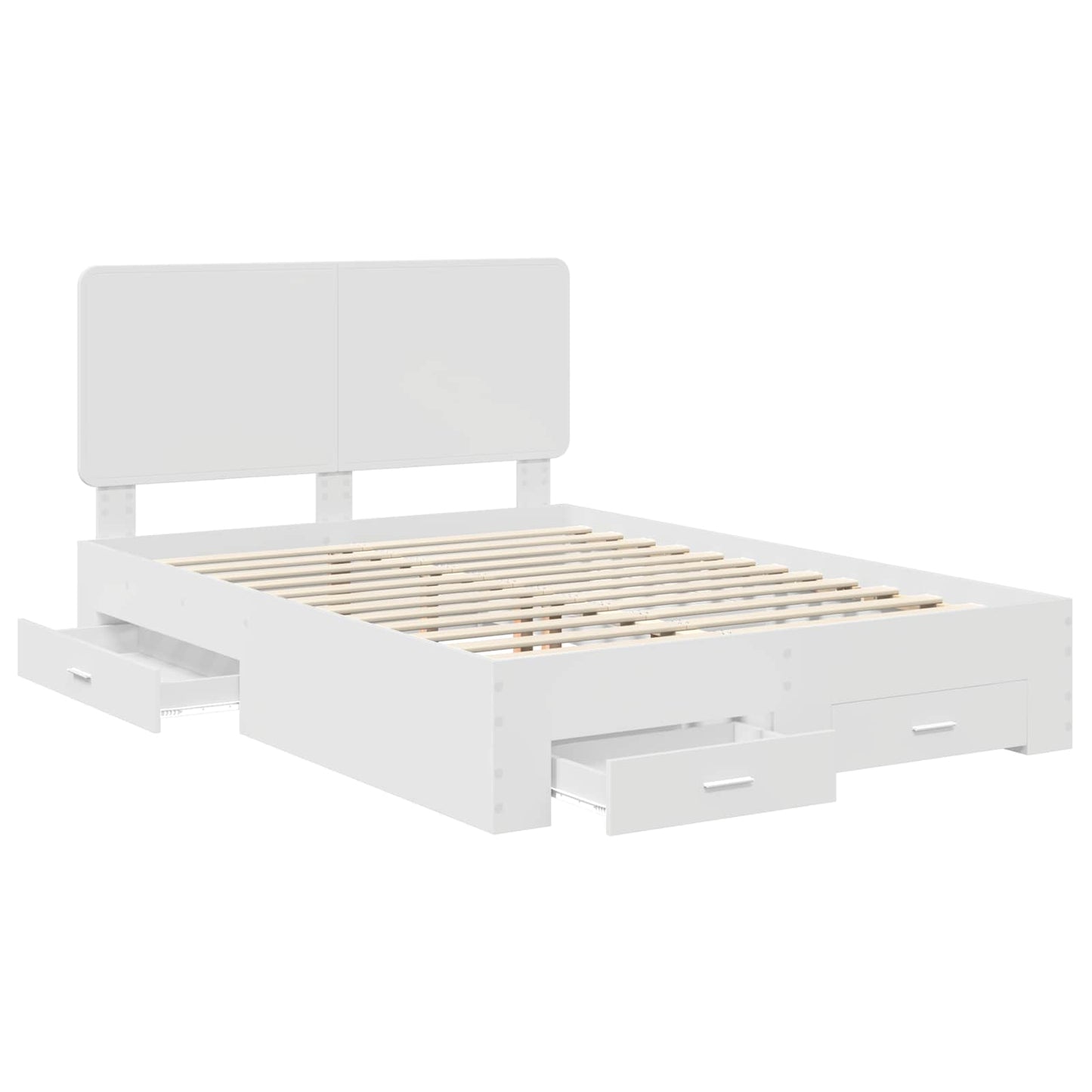 Sengestamme med hodegjerde Hvit 140 x 200 cm Konstruert tre
