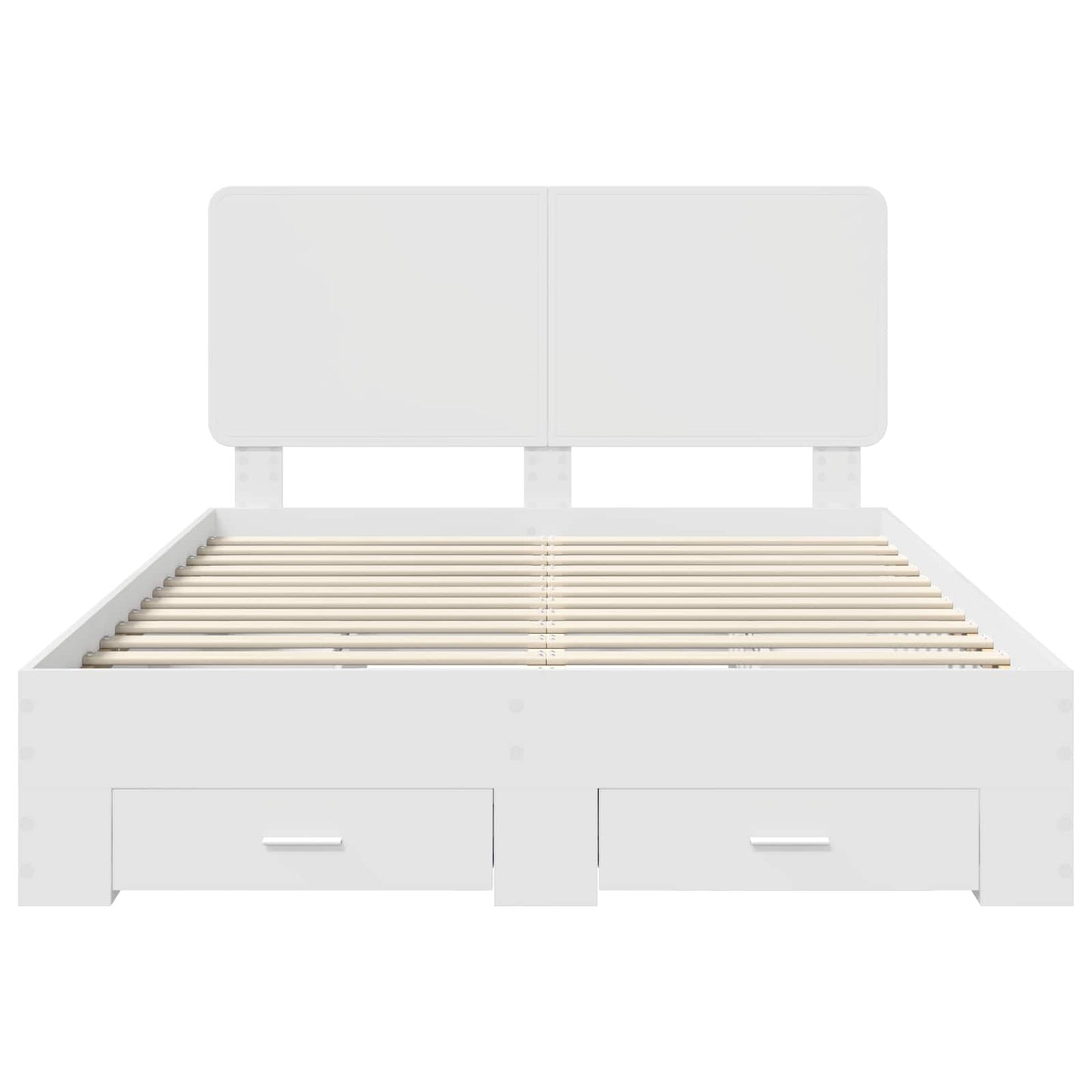 Sengestamme med hodegjerde Hvit 140 x 200 cm Konstruert tre