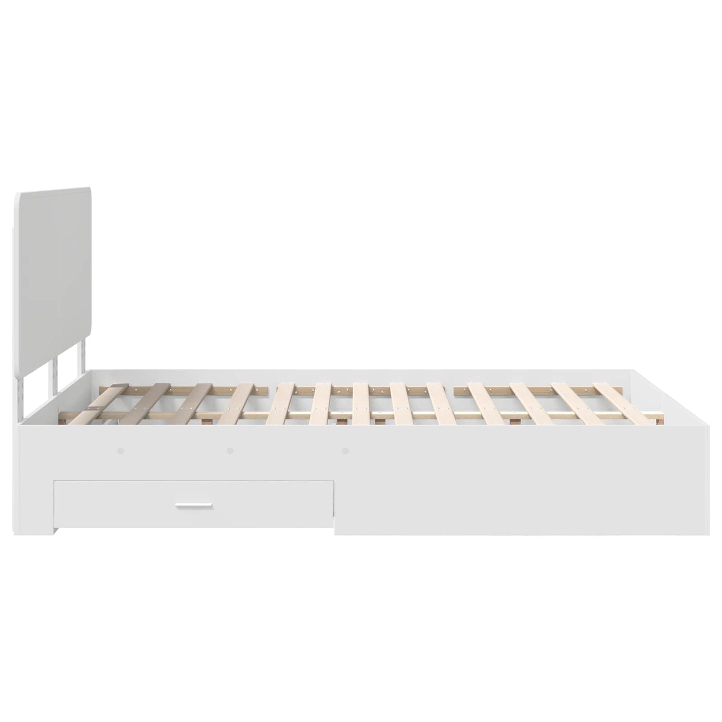 Sengestamme med hodegjerde Hvit 140 x 200 cm Konstruert tre