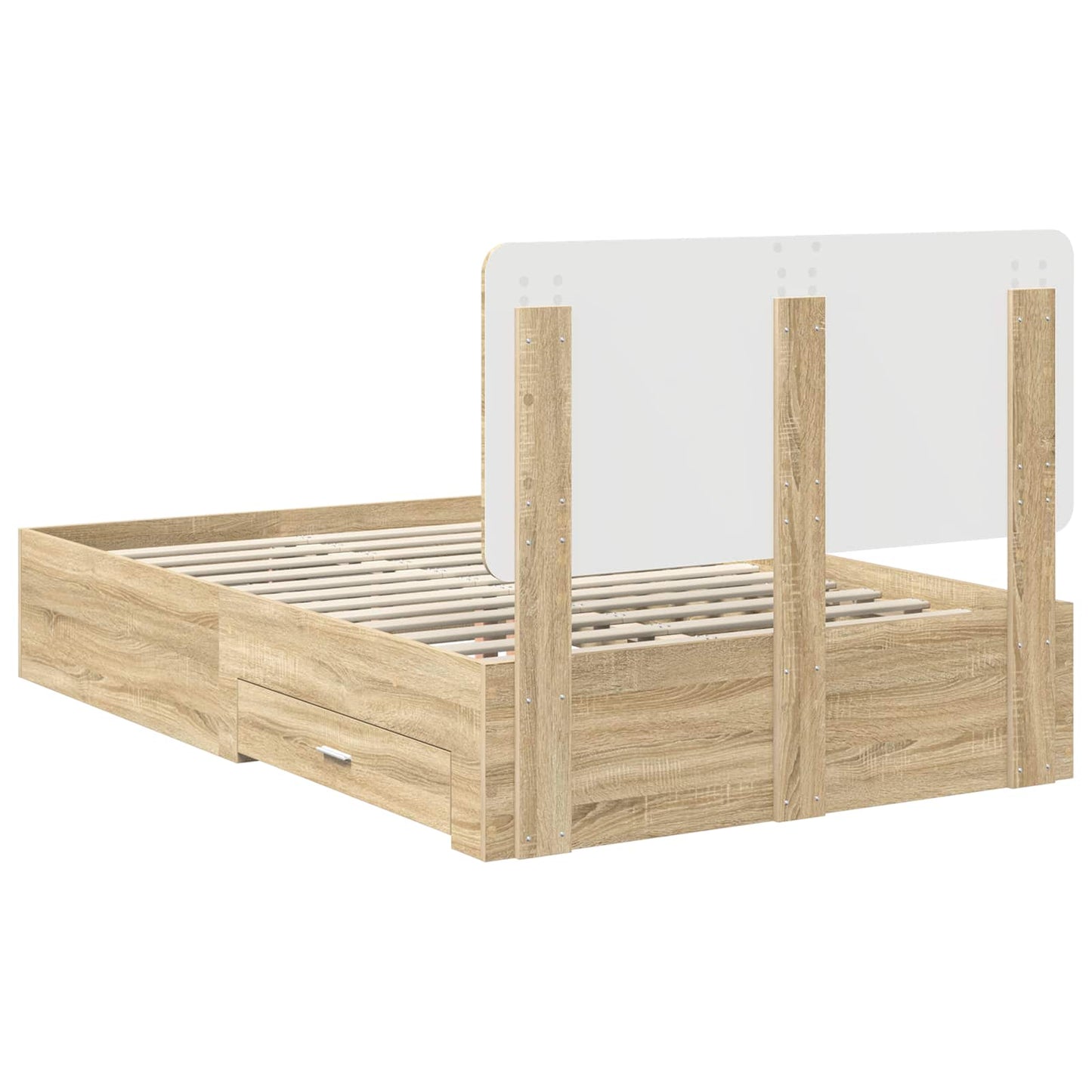 Sengestamme med skuff Sonoma eik 135 x 190 cm Konstruert tre