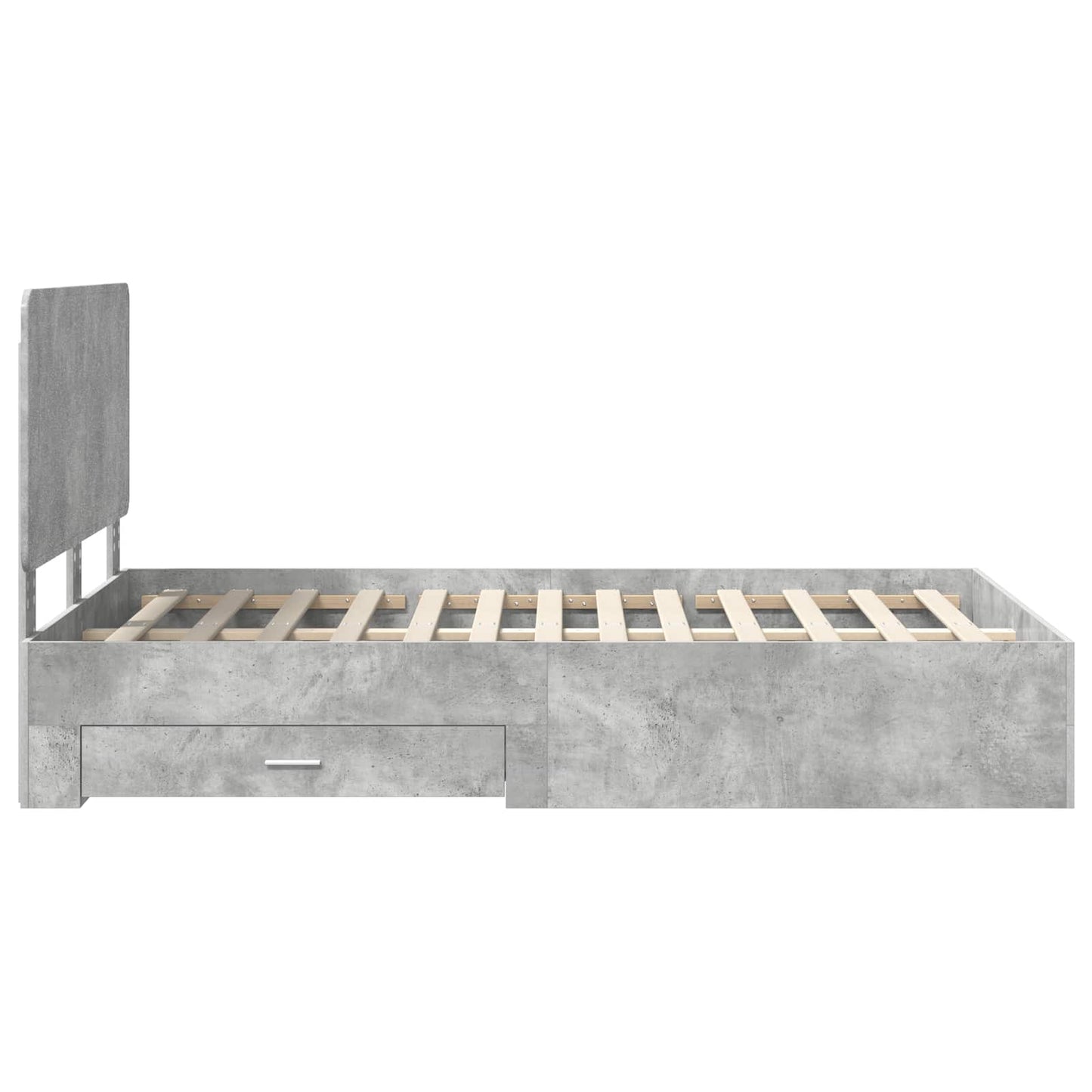 Sengestamme med skuff Betonggrå 120 x 200 cm Konstruert tre