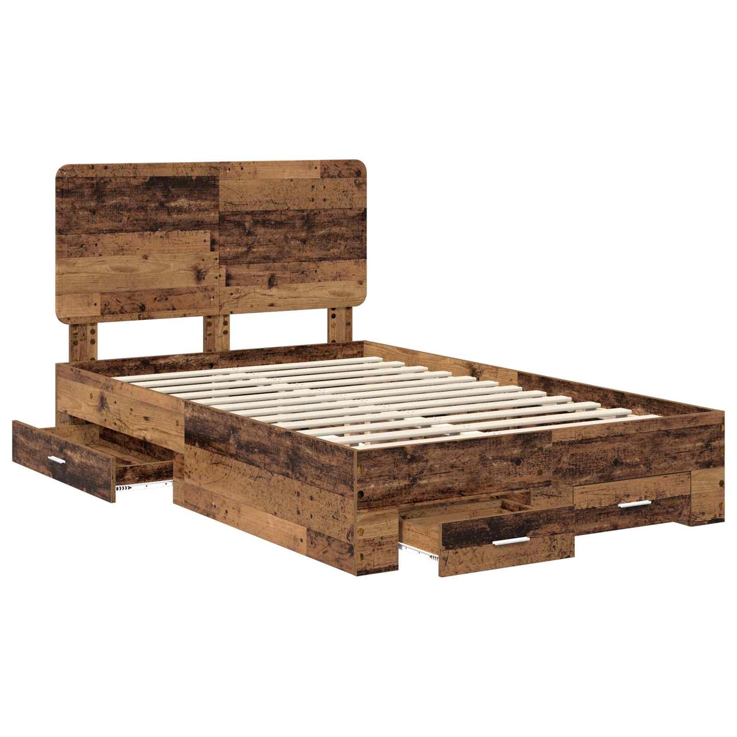 Sengestamme med skuff Gammelt tre 120 x 190 cm Konstruert tre