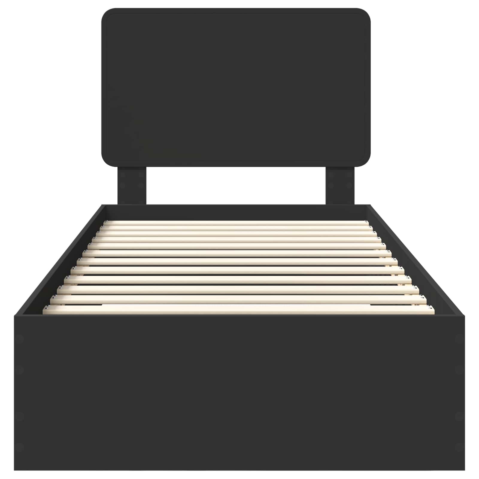 Sengestamme med hodegjerde Svart 100 x 200 cm Konstruert tre