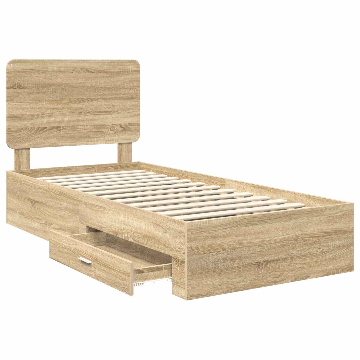 Sengestamme med skuff Sonoma eik 90 x 190 cm Konstruert tre