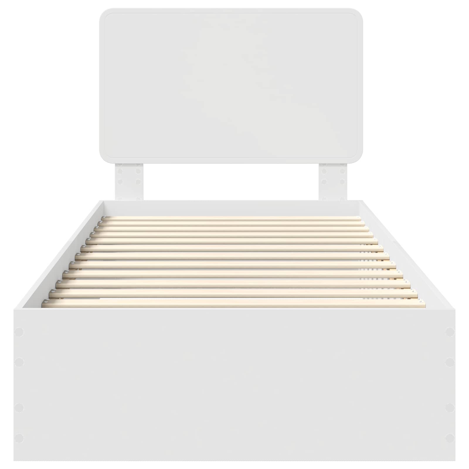 Sengestamme med hodegjerde Hvit 75 x 190 cm Konstruert tre