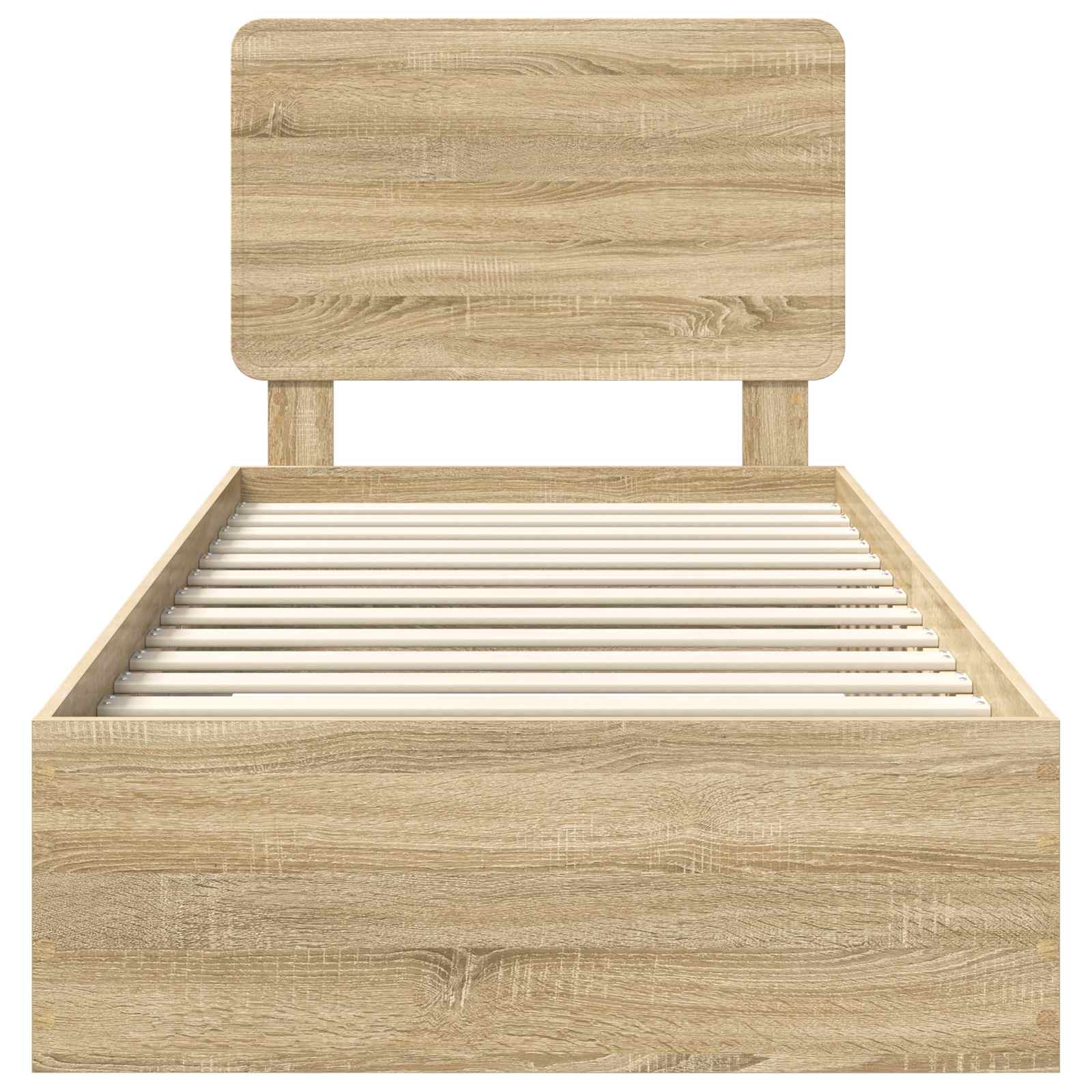 Sengestamme med skuff Sonoma eik 75 x 190 cm Konstruert tre