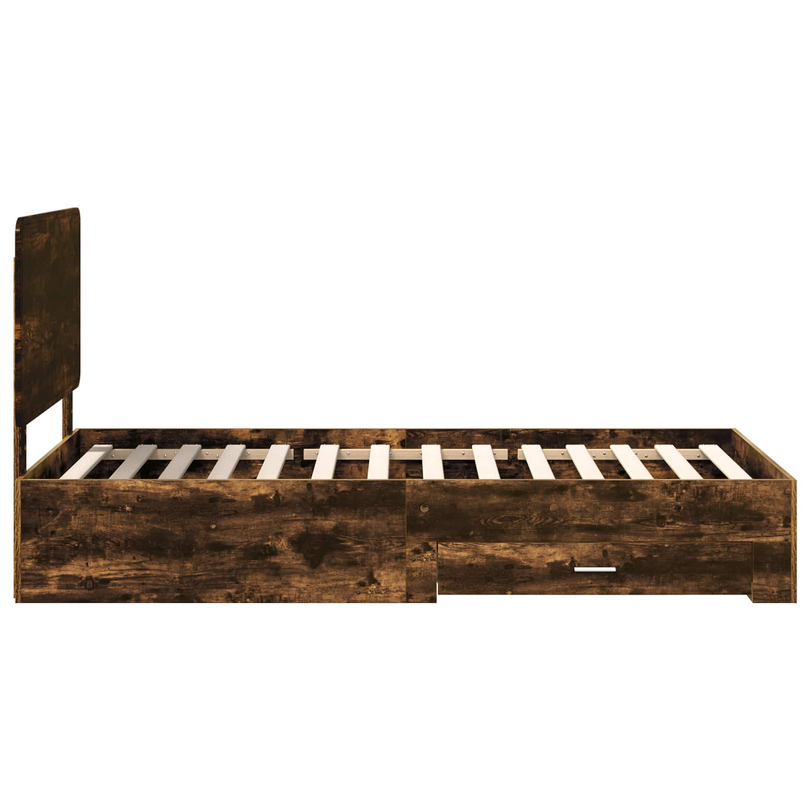 Sengestamme med hodegjerde Røkt eik 75 x 190 cm Konstruert tre