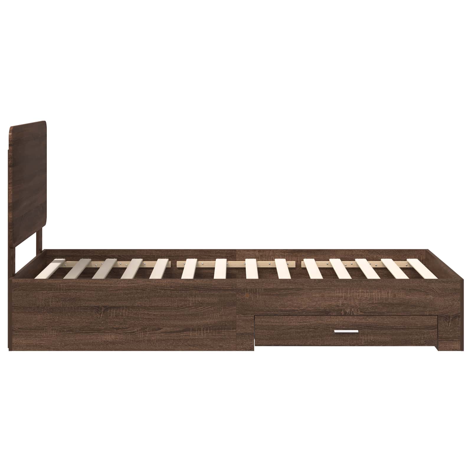 Sengestamme med hodegjerde Brun Eik 75 x 190 cm Konstruert tre