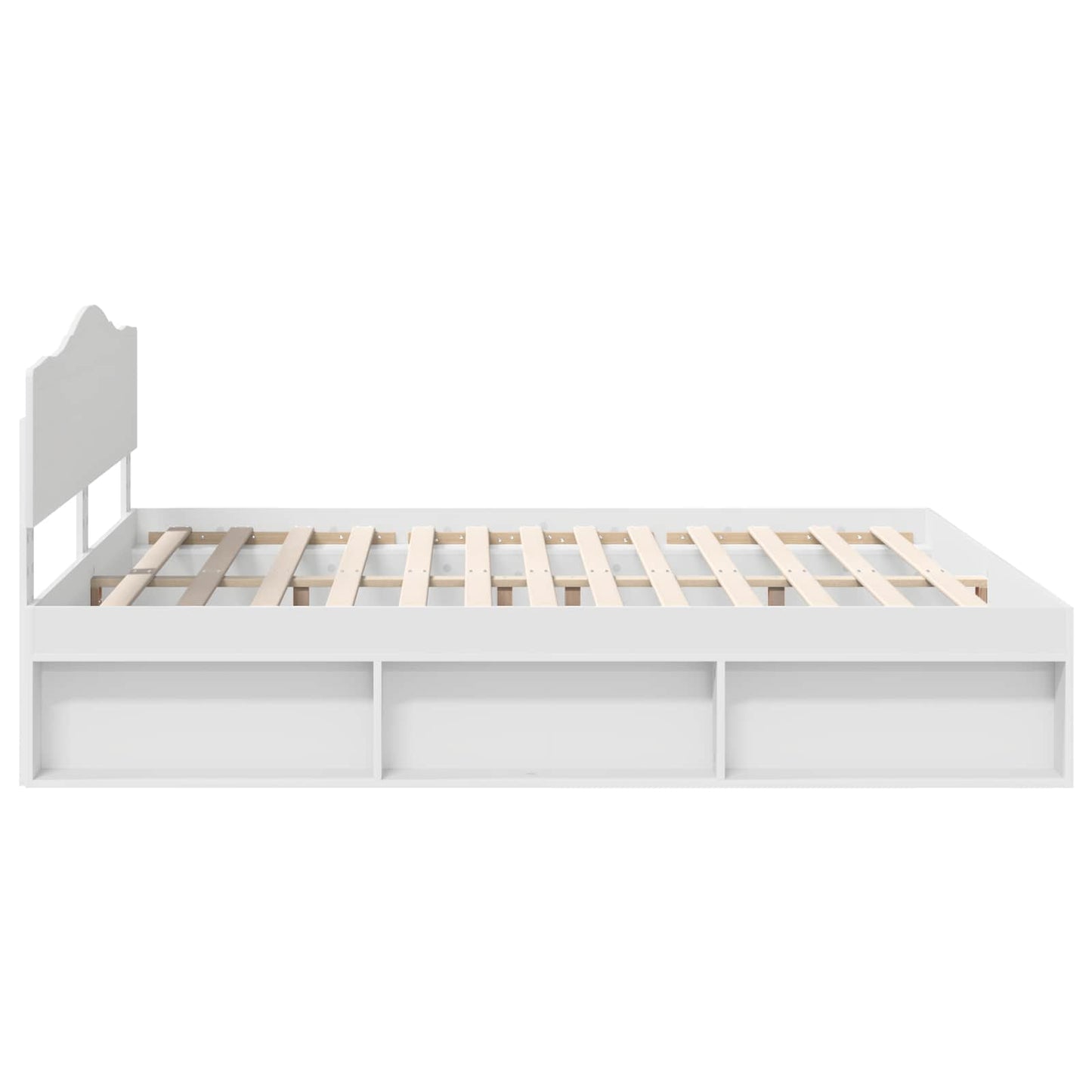 Sengestamme med hodegjerde Hvit 200 x 200 cm Massiv furu