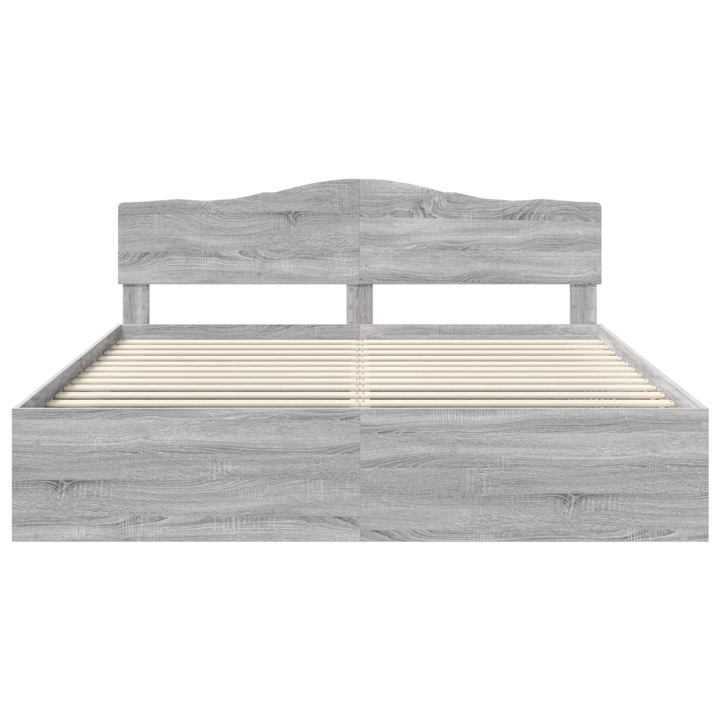 Sengestamme med hodegjerde Grå Sonoma 200 x 200 cm Massiv furu