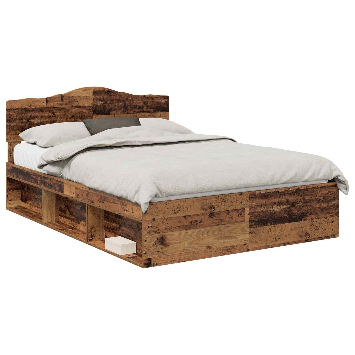 Sengestamme med hodegjerde Gammelt tre 150 x 200 cm Massiv furu