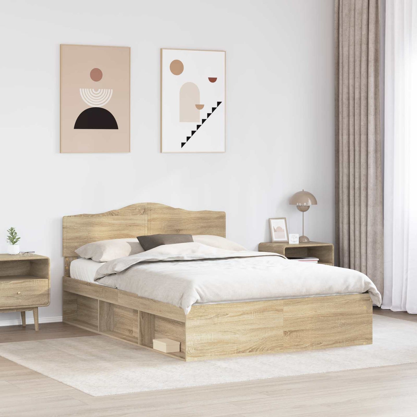 Sengestamme med hodegjerde Sonoma 140 x 200 cm Massiv furu