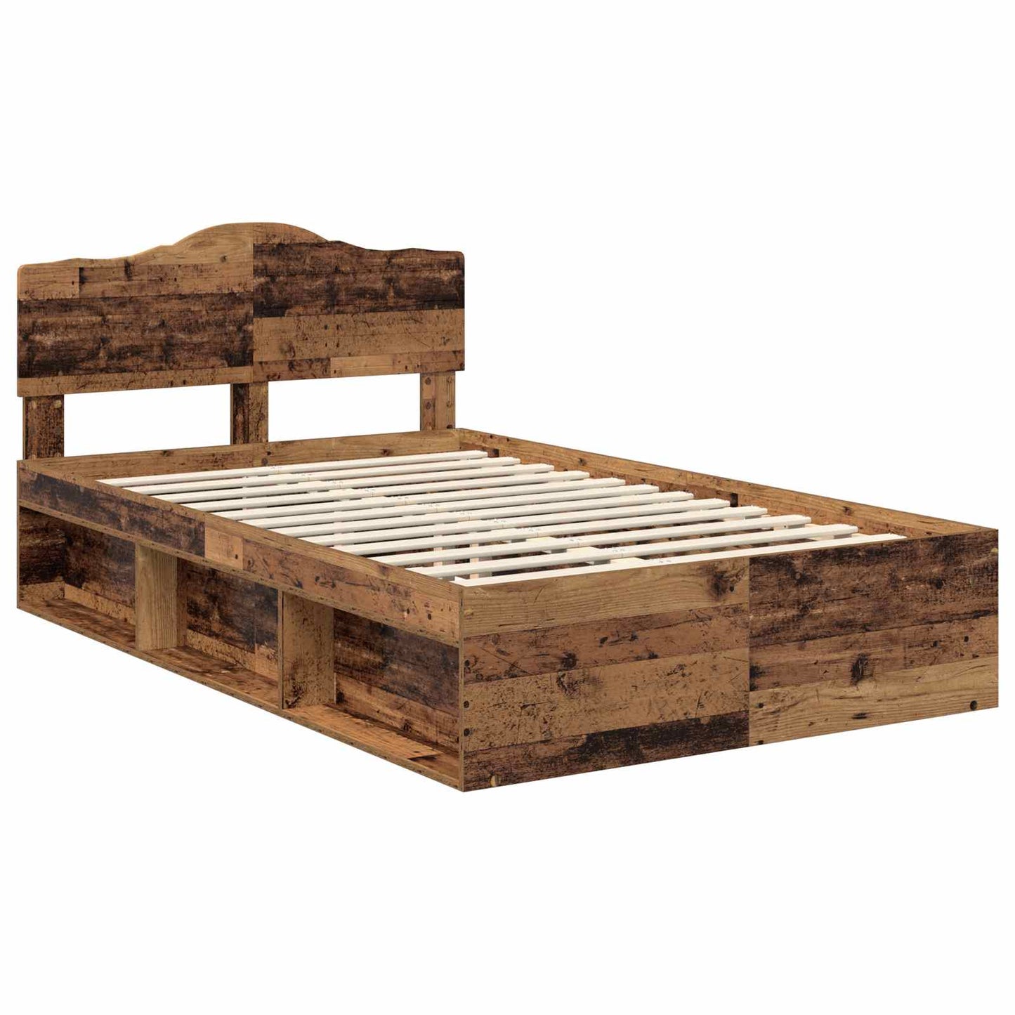 Sengestamme med hodegjerde Gammelt tre 135 x 190 cm Massiv furu