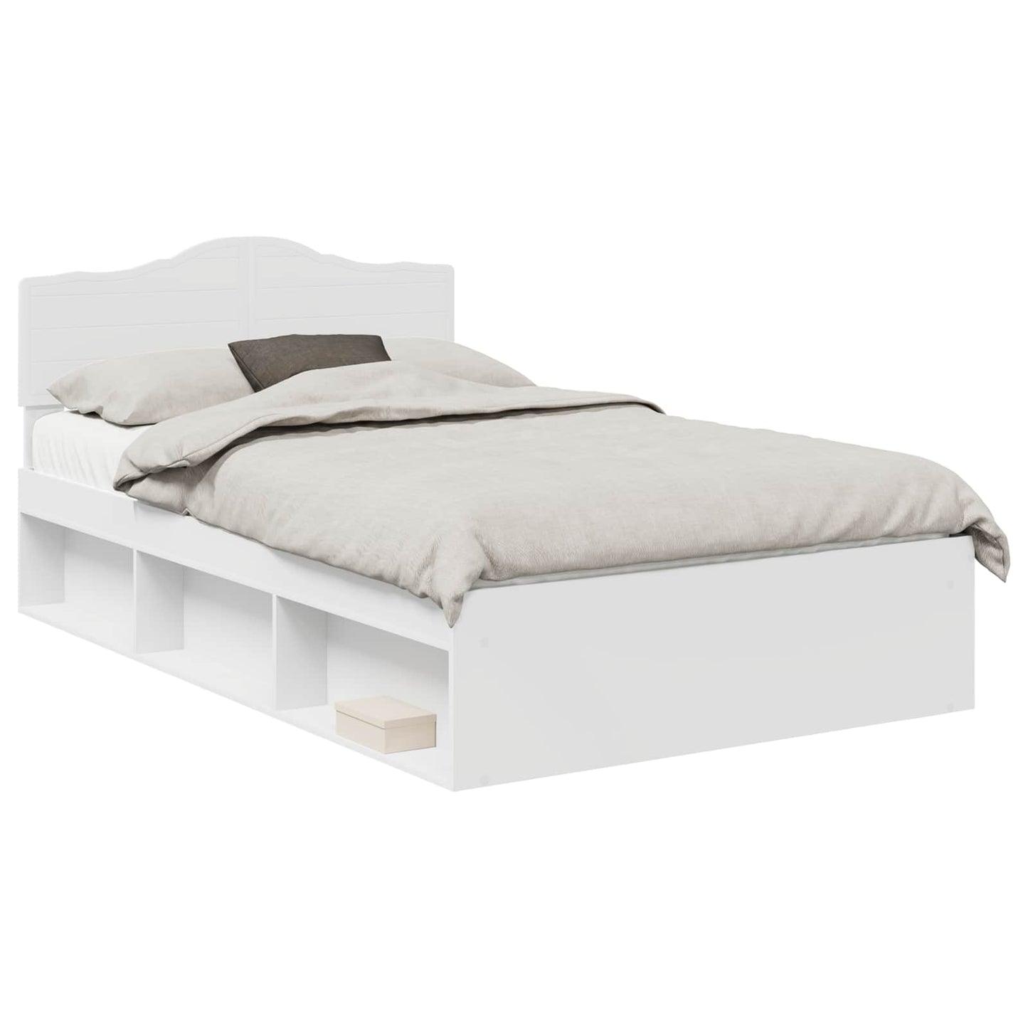 Sengestamme med hodegjerde Hvit 120 x 200 cm Massiv furu