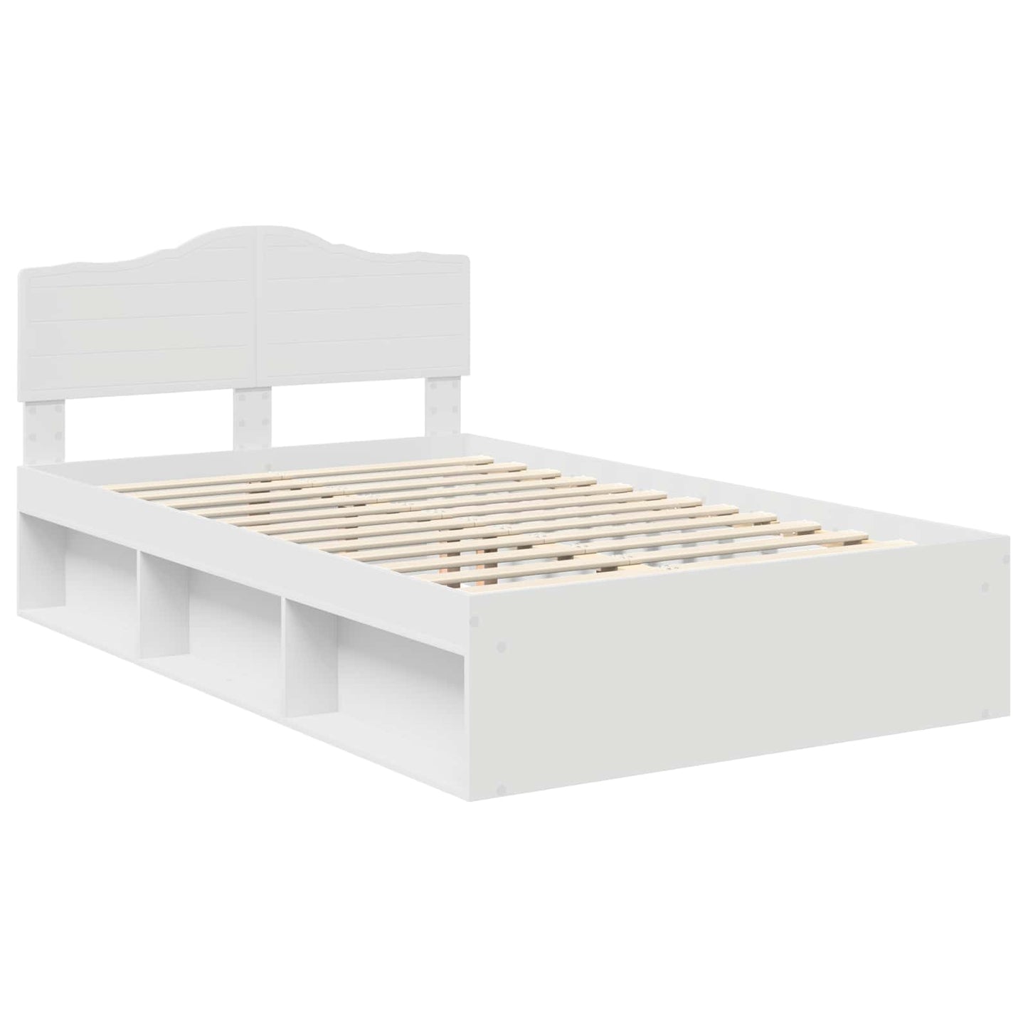 Sengestamme med hodegjerde Hvit 120 x 200 cm Massiv furu