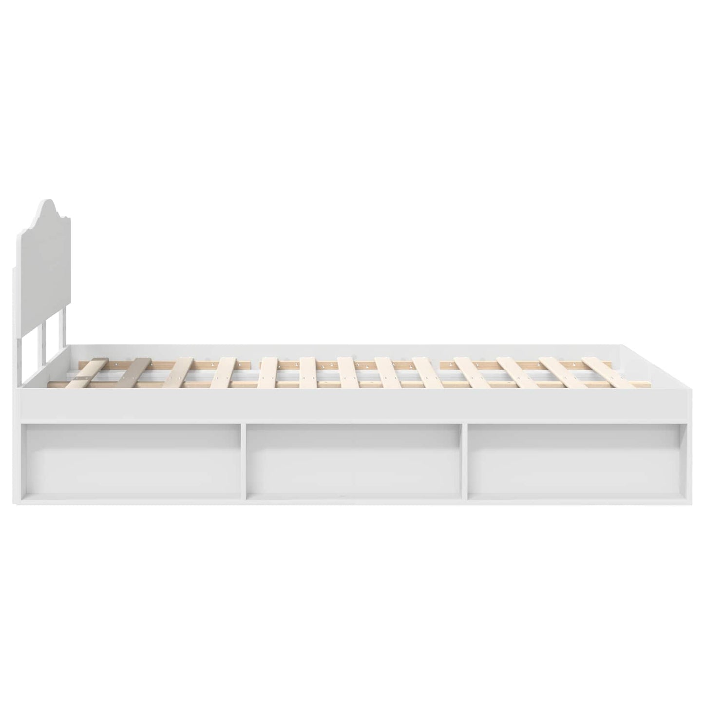 Sengestamme med hodegjerde Hvit 120 x 200 cm Massiv furu