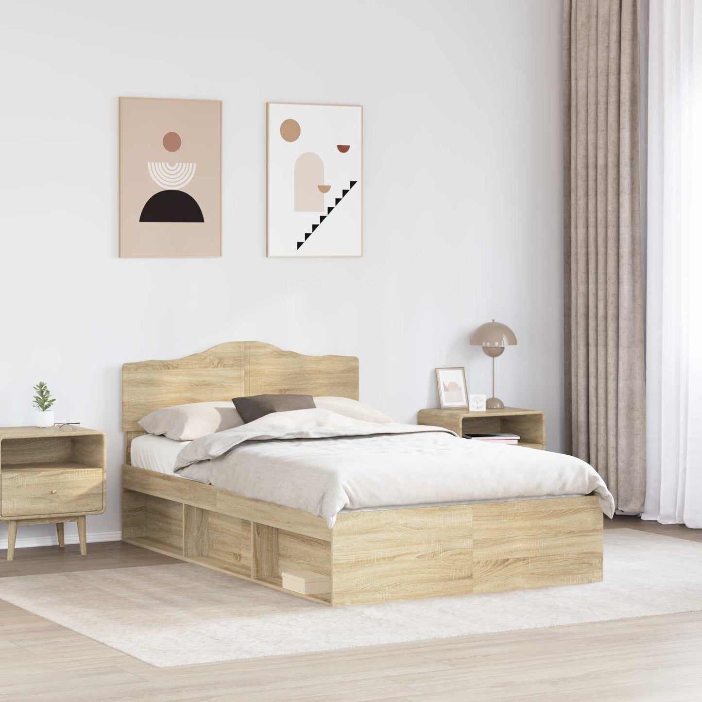 Sengestamme med hodegjerde Sonoma 120 x 200 cm Massiv furu