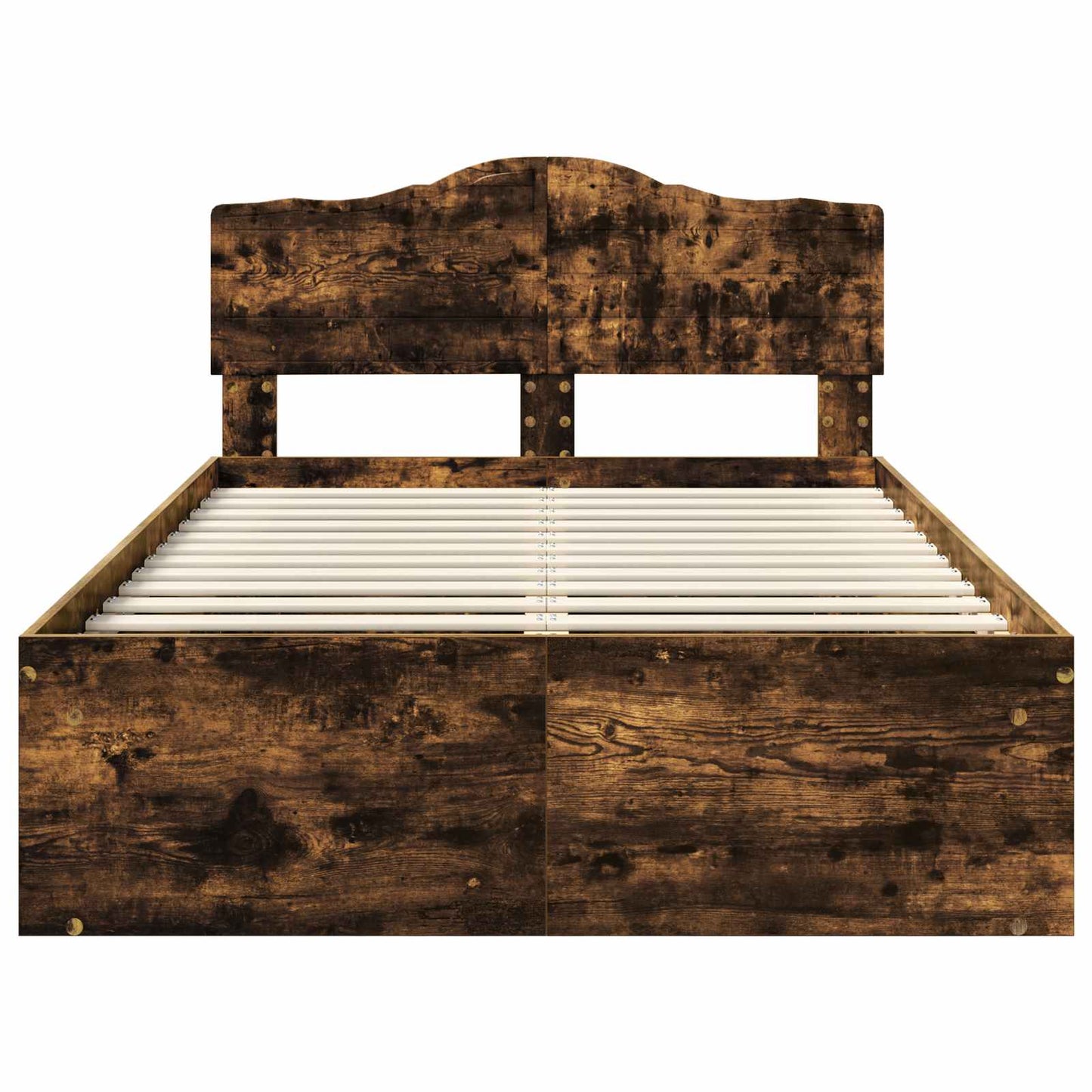 Sengestamme med hodegjerde Røkt eik 120 x 190 cm Massiv furu