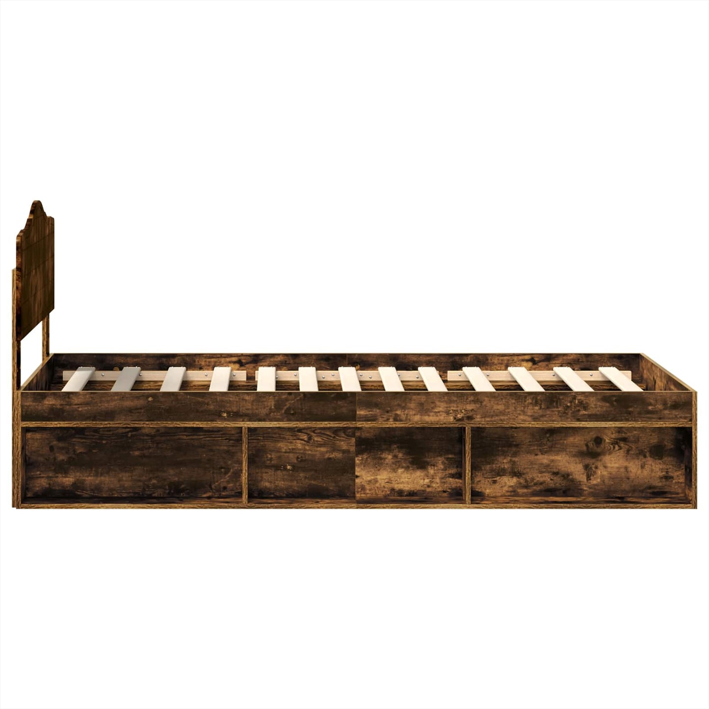 Sengestamme med hodegjerde Røkt eik 100 x 200 cm Massiv furu