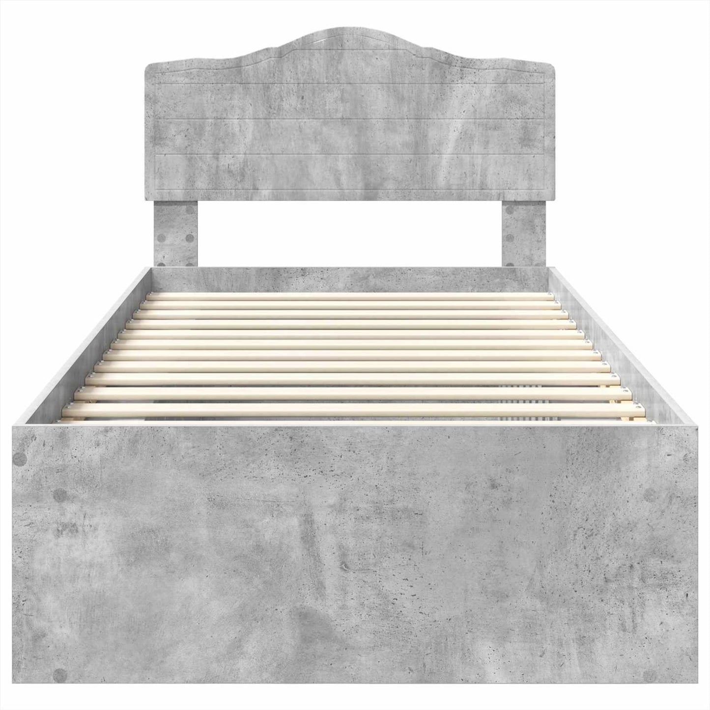 Sengestamme med hodegjerde Betong 90 x 200 cm Massiv furu