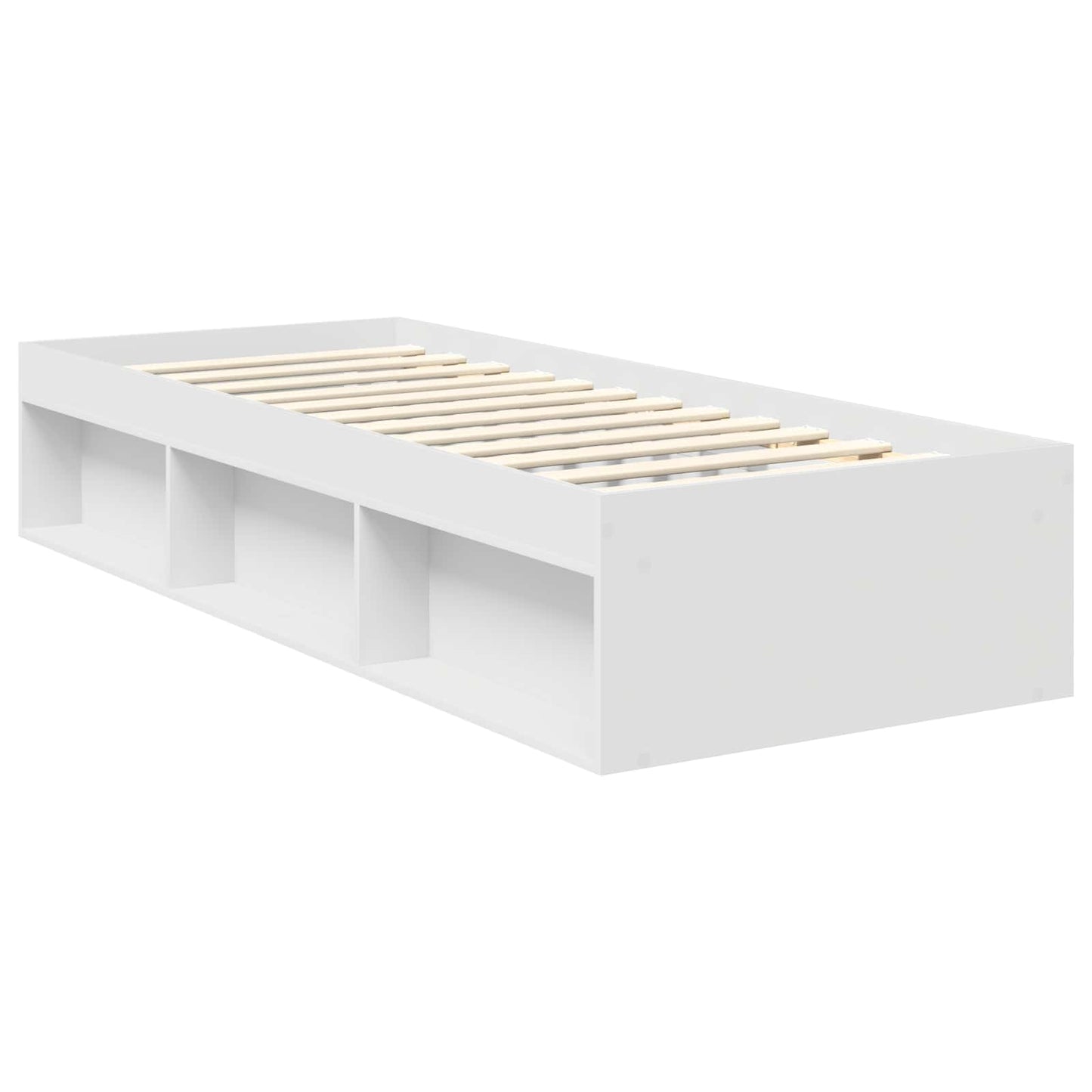 Sengestamme med hodegjerde Hvit 75 x 190 cm Massiv furu